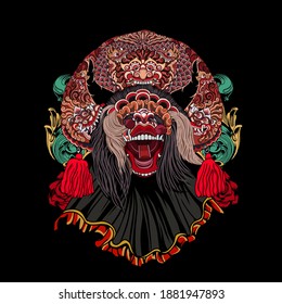 Singo Barong Illustration Javanese Culture Stock Illustration ...