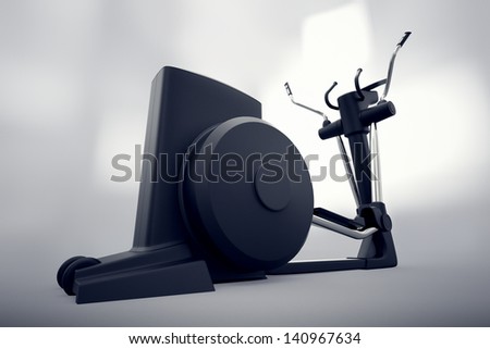 Singular isolated crosstrainer on a gray backround.  Perfect for any fitness, training or athletic related purposes.