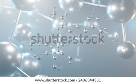 sinigrin molecular structure, 3d model molecule, allyl glucosinolate, structural chemical formula view from a microscope