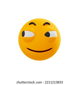 Sinister Smile Face Emoji 3d Rendering