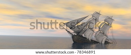 Sinking Ship Vas Sea Stockillustration 78346891 Shutterstock