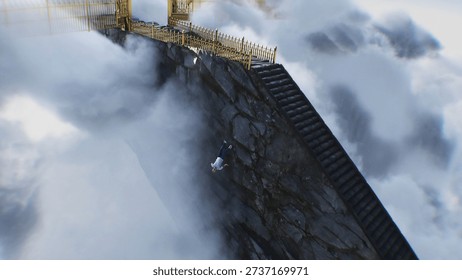 a sinner man fall from heaven to hell. Religious. concept. 3d rendering. 3D Illustration