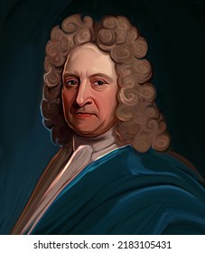 Sir Isaac Newton Was An English Mathematician Physicist Astronomer Alchemist Digital Portrait Oil Paint