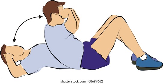 Ilustraciones, imágenes y vectores de stock sobre Sit-ups Exercise ...