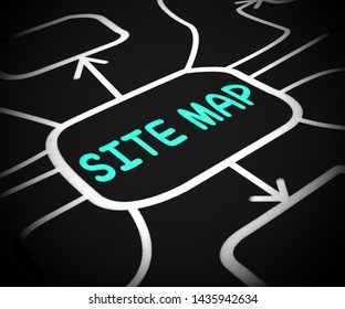 Site map to show the structure or layout of a website. Menu or site summary - 3d illustration