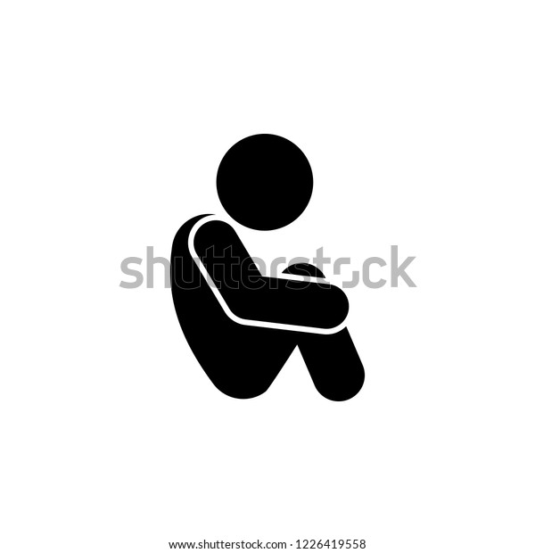 Sitting Child Sad Icon Element Child Stock Illustration 1226419558