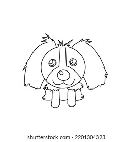 Sitting Dog Spaniel Coloring Book For Children Dog With Big Ears