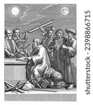 Six astronomers, Joseph Mulder, after Gerard Hoet (I), 1692 From left to right, the astronomers Galileo Galilei, Johannes Hevelius, Tycho Brahe, Nicolaas Copernicus and Claudius Ptolemy