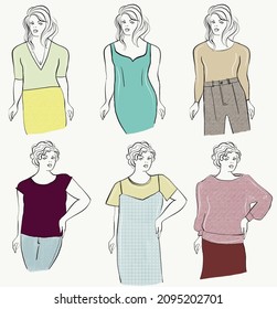 Six Different Body Types Women Stock Illustration 2095202701 | Shutterstock