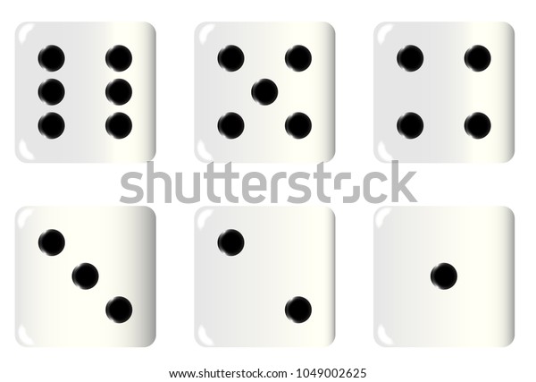 Six Faces Ivory White Dice Stock Illustration 1049002625