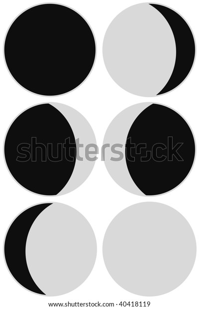 Six Moon Phases Set Stock Illustration 40418119 Six Moon Phases Set Stock Illustration 40418119