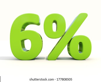 Six percent off. Discount 6%. 3D illustration.