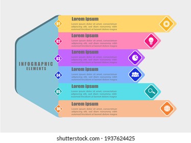 Six Steps Business Infographic Template Design Free Illustration