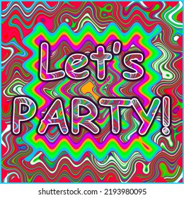 Sixties Style Party Invitation Card Design.