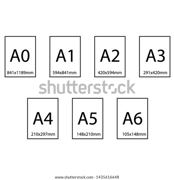 Size Series Paper Sheets Comparison Chart Stock Illustration 1435616648 Shutterstock 7894