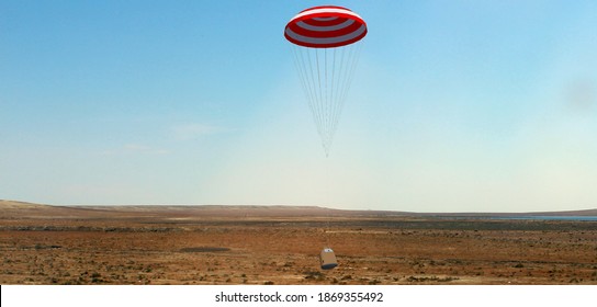 Siziwang Banner, Inner Mongolia, China - December 18 2020: Reentry Capsule Of China's Moon Sample Return Mission 