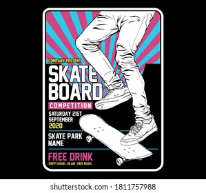 Skateboard Flyer Poster Print Graphic