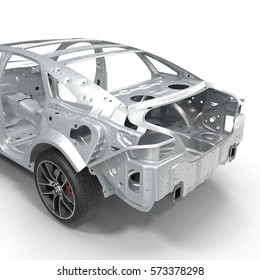 Skeleton Car Chassis On White 3d Stock Illustration 573378298 ...