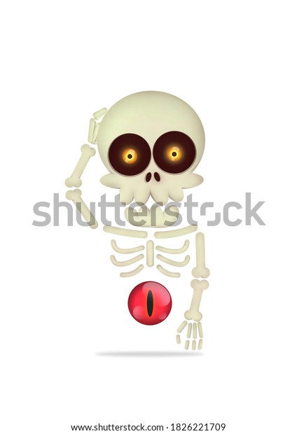 Skeleton Confused Because He Lost His Stock Illustration 1826221709 ...