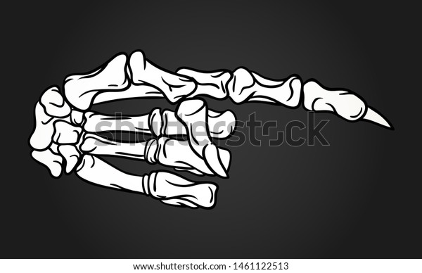 Skeleton Hand Pointing Finger Hand Drawn Stock Illustration 1461122513 ...