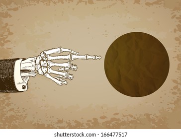 Skeleton Hand Pointing. Raster Version.