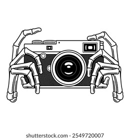 SKELETON HANDS HOLDING PHOTO CAMERA WHITE - Powered by Shutterstock