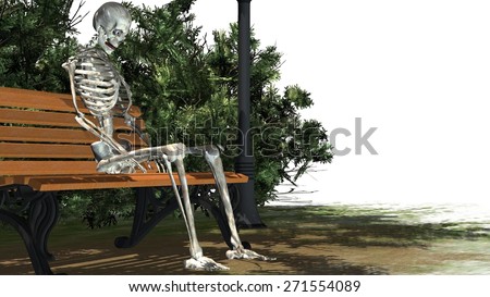 Image result for pictures of a skeleton sitting on a park bench