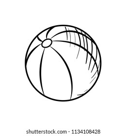 Sketch Baby Beach Ball Hand Drawn Stock Illustration 1134108428