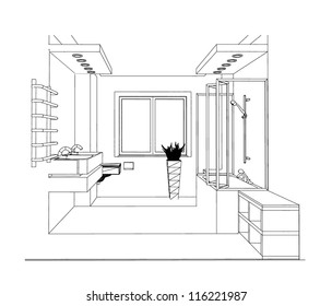 Sketch Bathroom Interior