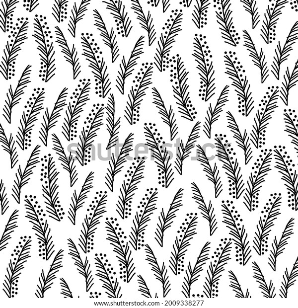 Sketch branches of leaves by hand on an\
isolated\
background
