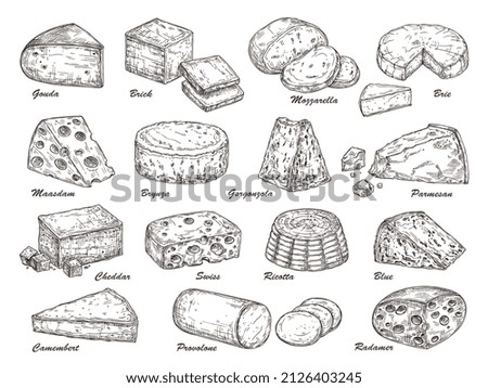 Similar – Assortment of cheeses and wine on wooden table