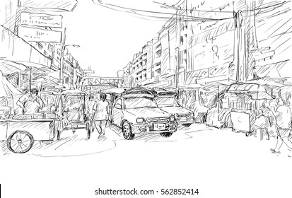 Street Market Sketch High Res Stock Images Shutterstock
