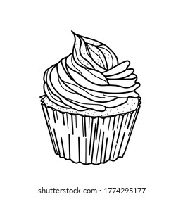 Sketch Cupcakes Coloring Drawing Tutorials Stock Illustration ...