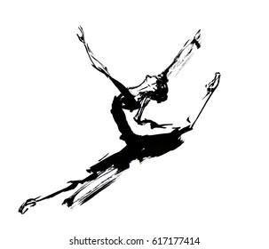Sketch of dancing ballerina