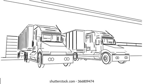 Sketch Delivery Truck Lorry