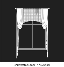 Sketch Design Curtains Windows Stock Illustration 475662703 | Shutterstock