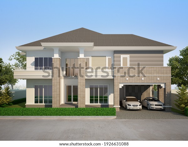 Sketch Design House 3d Rendering Stock Illustration 1926631088