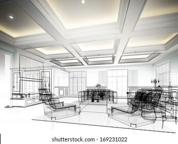 Sketch Design Of Interior Living