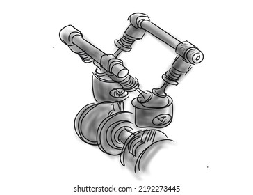 Sketch Of A Dual Overhead Camshaft (DOCH) Engine Motion With A Simple Technique