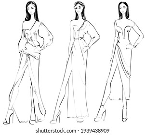 Dress Sketch Images Stock Photos Vectors Shutterstock