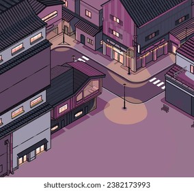 sketch house city isometric