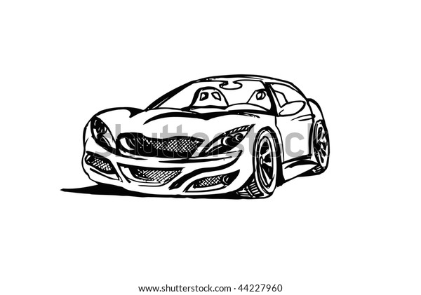 Sketch Illustration Dream Car Stock Illustration 44227960
