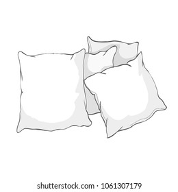 Sketch Illustration Pillow Art Pillow Isolated Stock Illustration ...