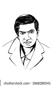 Sketch Of Indian Mathematician Srinivasa Ramanuja