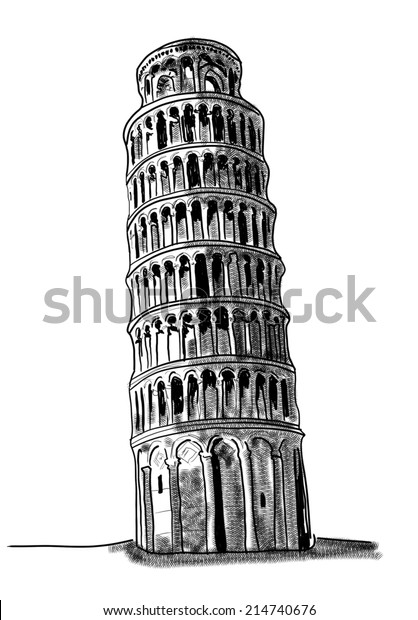 Sketch Leaning Tower Pisa Italy Stock Illustration 214740676