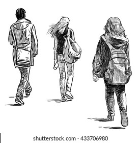 Student Walking Away Stock Illustrations Images Vectors