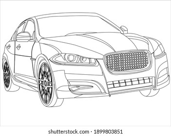 Sketch Luxury Car Stock Illustration 1899803851 | Shutterstock