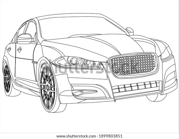 Sketch Luxury Car Stock Illustration 1899803851 | Shutterstock