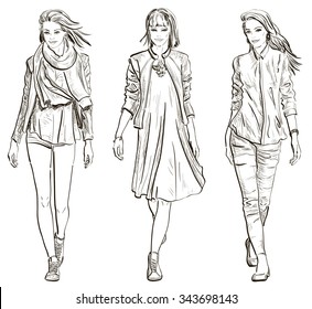 24,254 Woman walking sketch Images, Stock Photos & Vectors | Shutterstock
