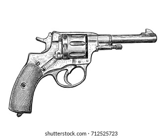 Sketch Of An Old Revolver